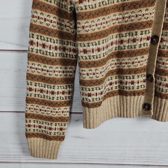 Jones Wear Vintage Fair Isle Cardigan Medium Cottagecore Dark Academia Grandma
