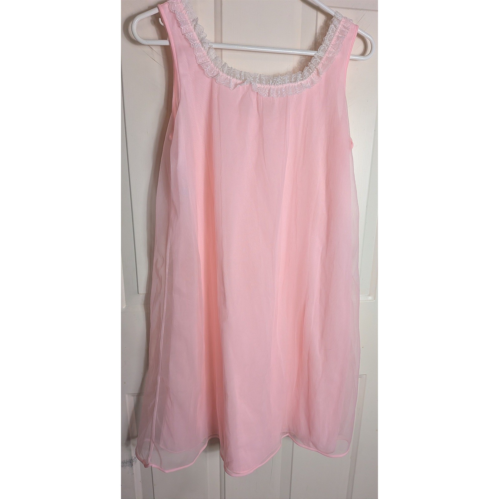 Vintage 60s Coquette Babydoll Bow Nightgown Small Pink Lorraine Lingerie Lolita
