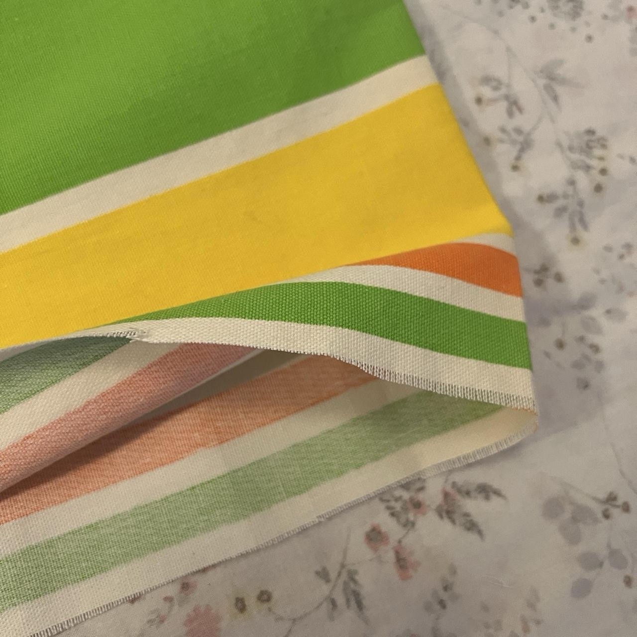 Vintage 60s Mod Dress Gogo Mini Striped Citrus Sherbet Funnel Neck Tent Shift