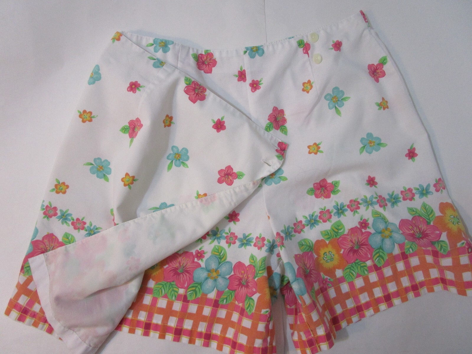 XL Vintage 60s Short Skirt Athleisure Tennis Golf Floral Checks