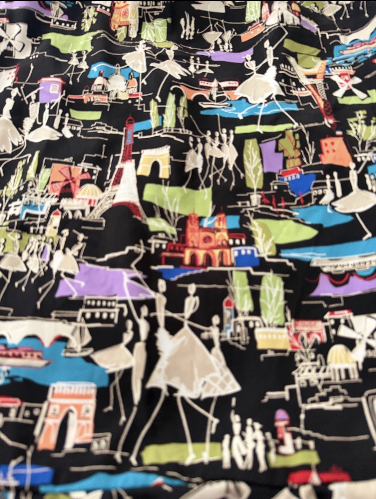 Vintage 80s 90s Paris Cityscape Print Skirt – Intriguing Threads Size 8