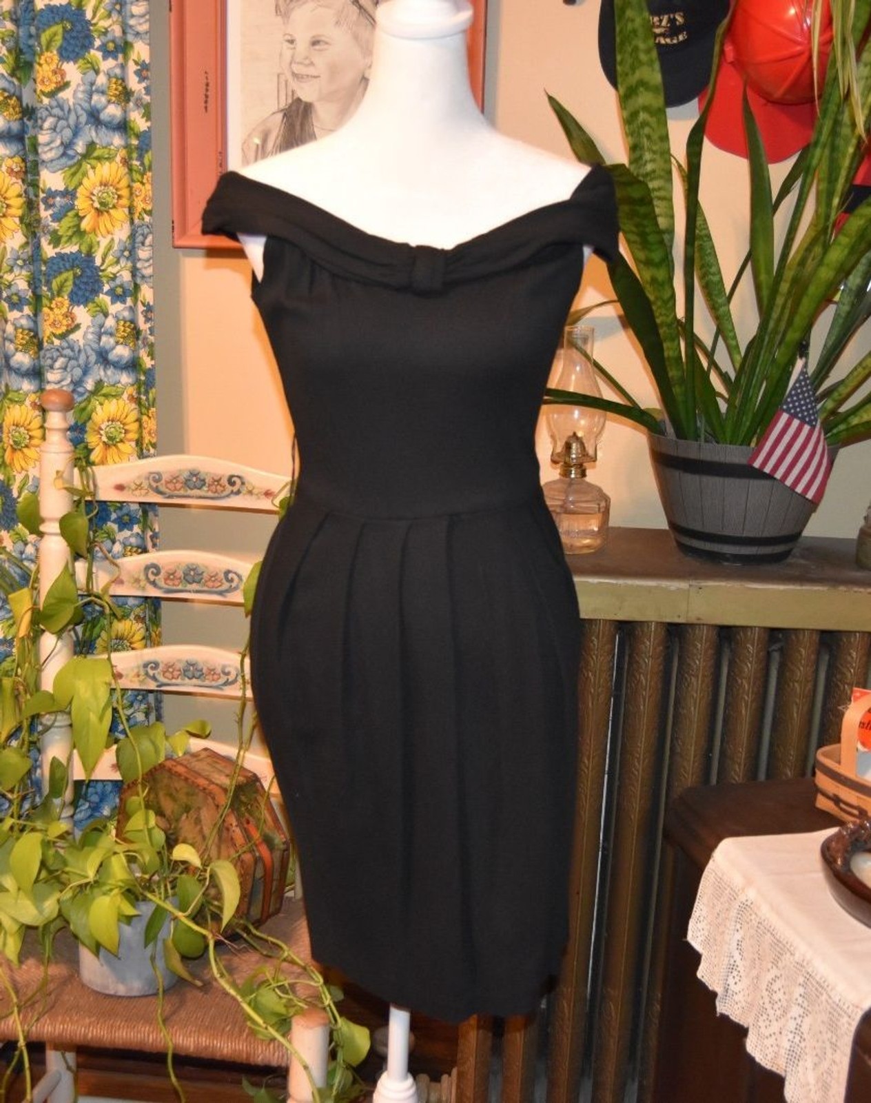 Vintage 1960s Wiggle Dress with 1980s Sheer Bronze Overlay A-Line Dress XS
