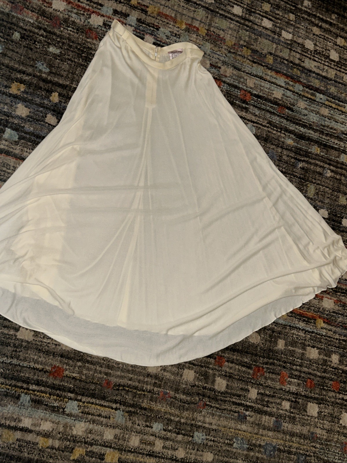Holly’s Harp Vintage 1960’s Off White / Ivory Skirt – Pleated Full Length -Small