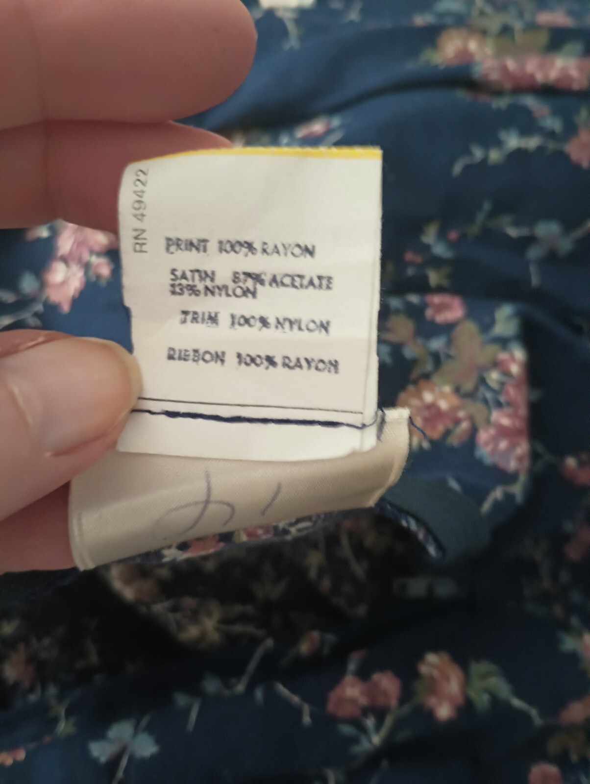 Vtg GunneSax 70s Navy Floral Midi Skirt Jrs Sz11 Pls Measure 28″ Waist READ