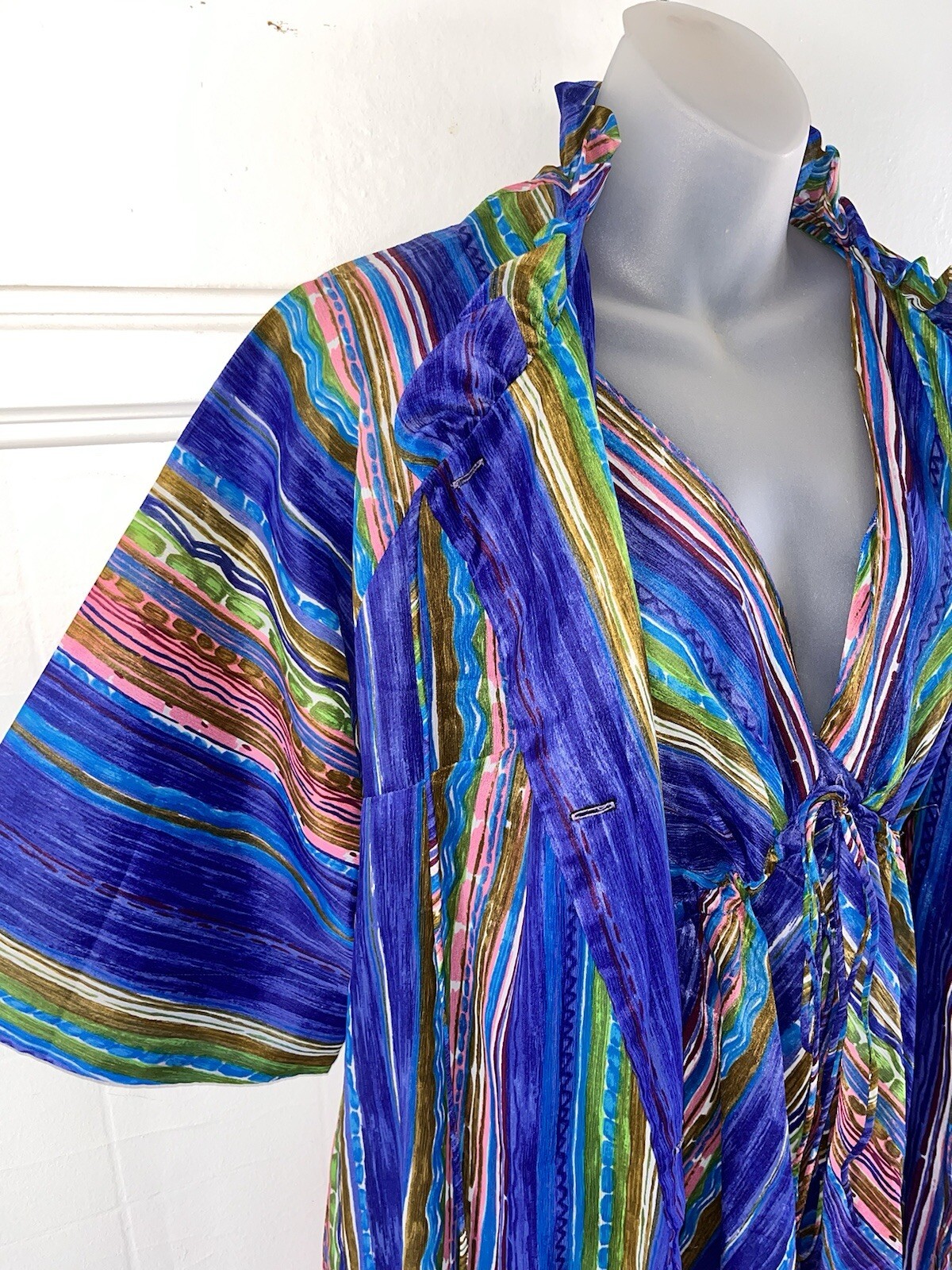 Vtg Marshall Field Eye Ful By The Flaums 3-pc 60s MOD Peignoir Nightie + Robe M