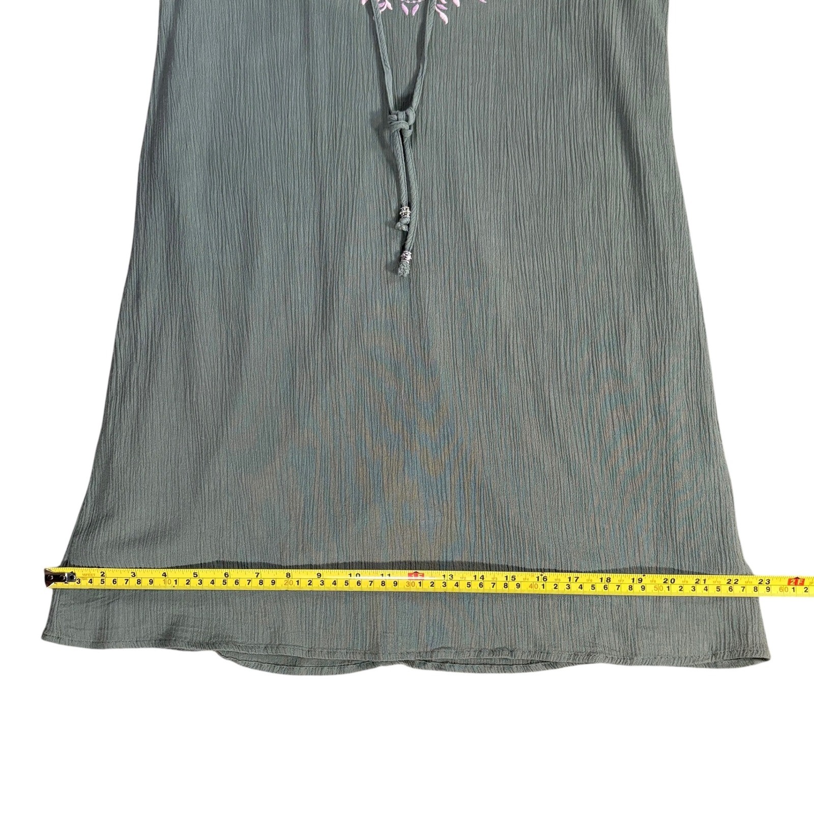 miami Embroidered Boho Tunic Top S