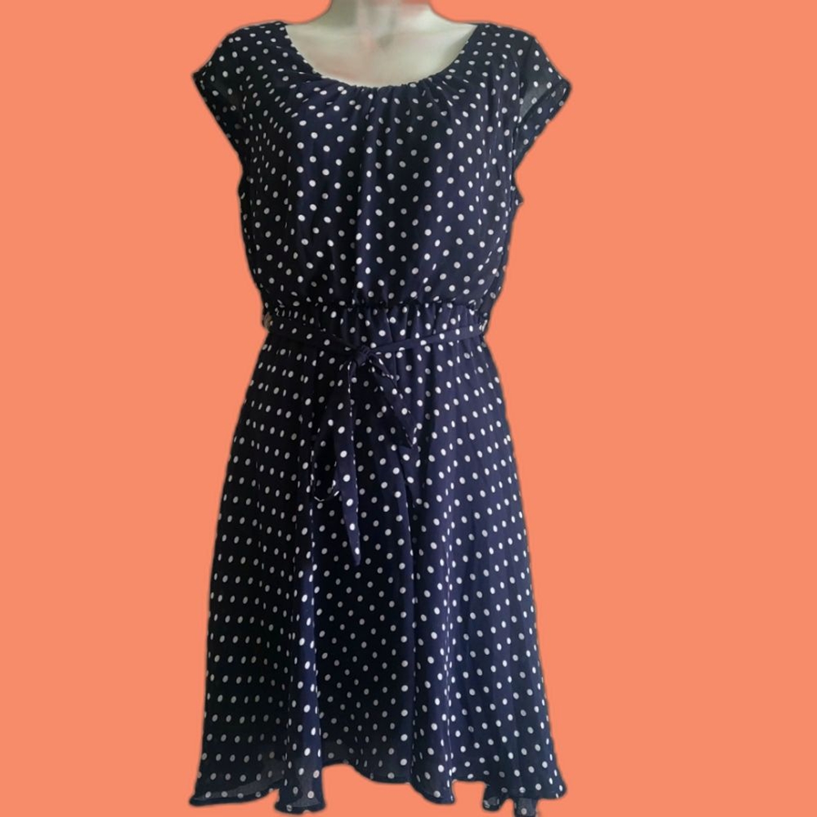 Freeway 100% Polyester Made in USA women’s polkadot dress size; Small