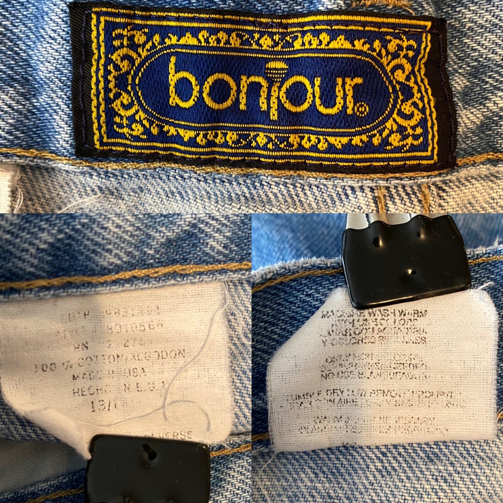 Vintage Bonjour Womens Denim Mom Jean Shorts Juniors 13 Distressed Blue Hi Rise