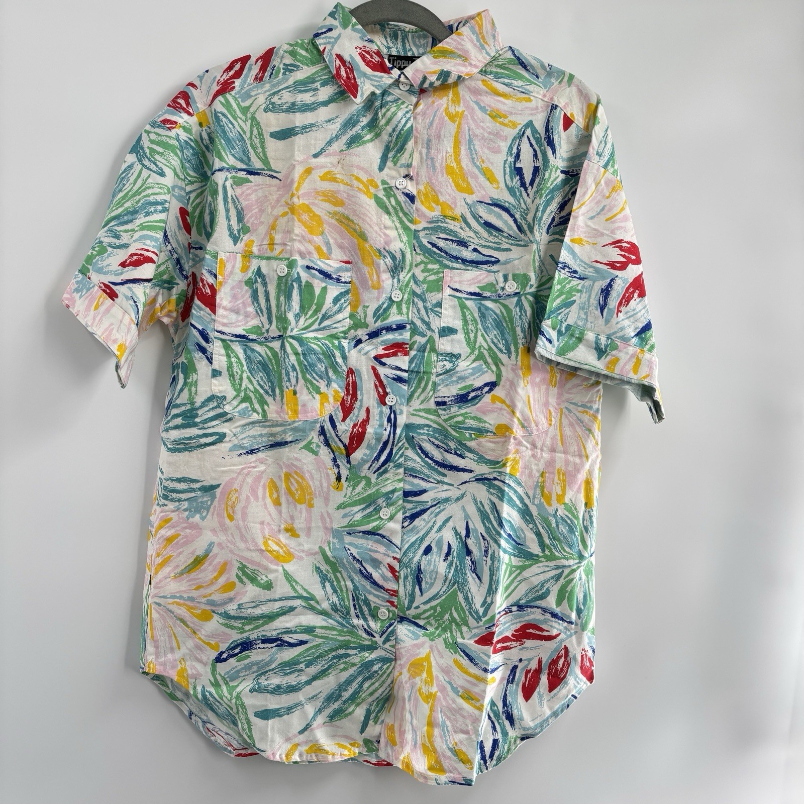 Vintage Tippy Tops Camp Summer Shirt Large Rad Short Sleeve Deadstock NOS