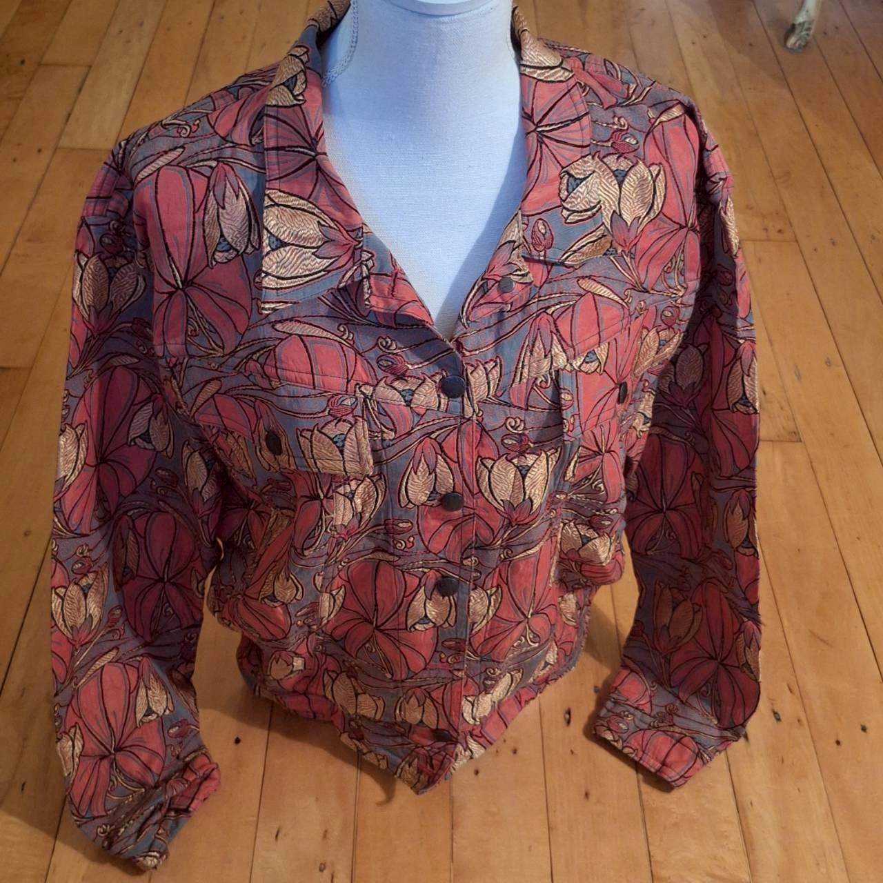 Vintage 80s/90s Jacquard Brocade Jacket Art Nouveau – Showroom Single, New
