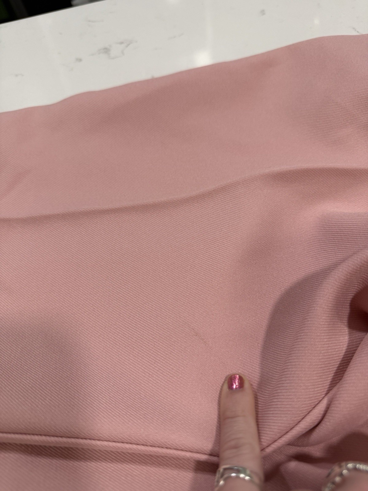 Vintage 1970s High Waisted Light Pink Straight Leg Trousers W Belt XS Sweetbriar