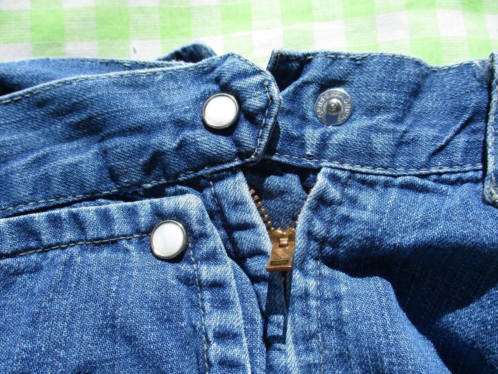 VTG 60s Lee Frontier Lady Pearl Snap Side Zip Denim Jeans 24 1/2 X 29 5/8