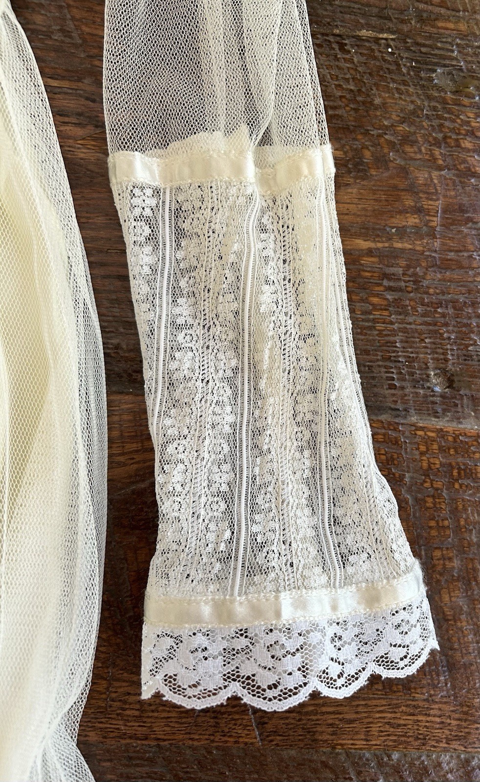 Vtg Gunne Sax Bridal Wedding Dress M/8 Ivory Tulle Lace Victorian Cottagecore