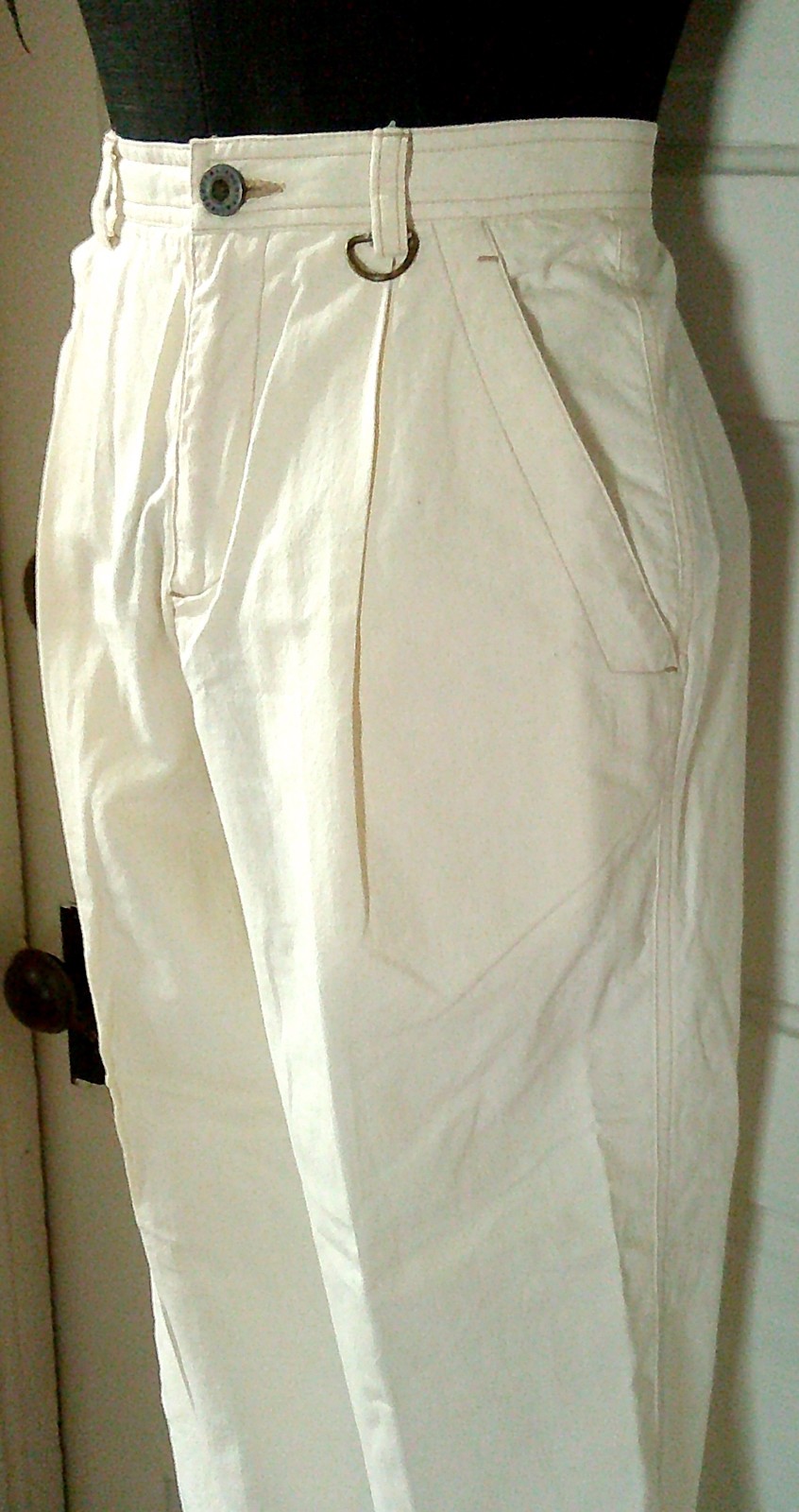 80’s LIZSPORT Beige Pleated Casual Cotton Pants Slacks Trouser 2P