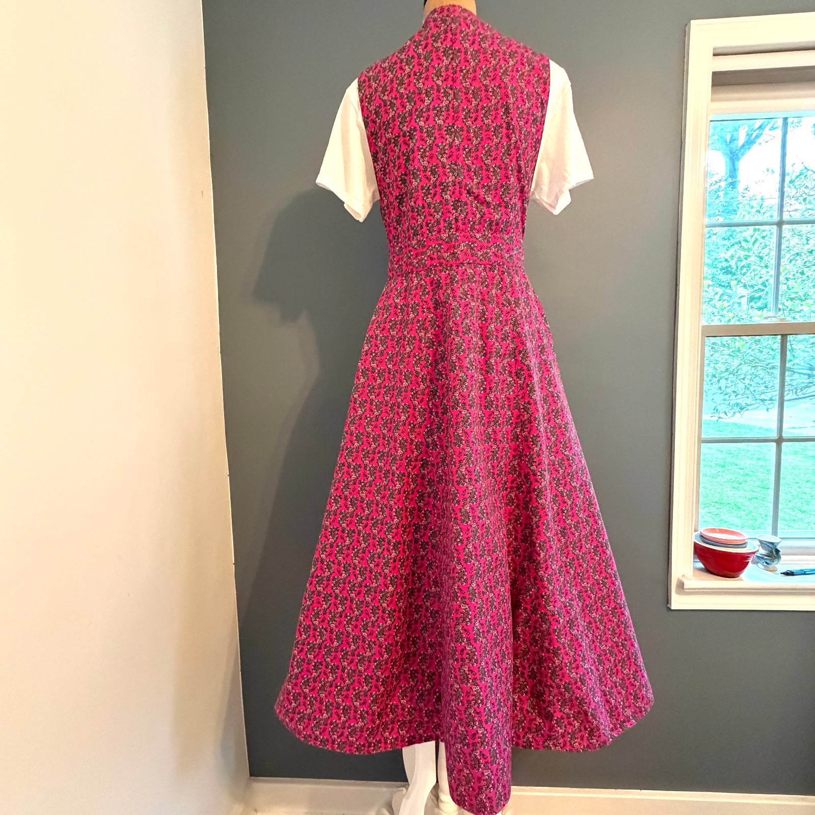 VTG Cambridge Dry Goods Wrap Maxi Dress 90s Granny Core Festival Cotton SIZE 8
