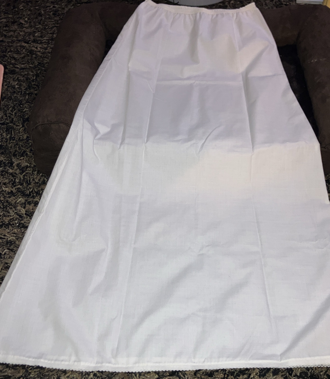 1958 Handmade Long Wedding Slip; Size S; Cotton