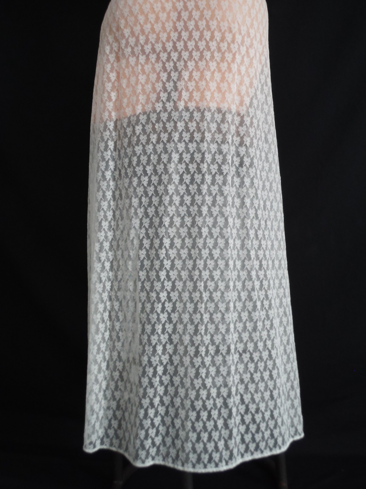Beautiful! Rare VTG 60’s New Bradley Sheer Lace Negligee Lingerie Union USA Sm