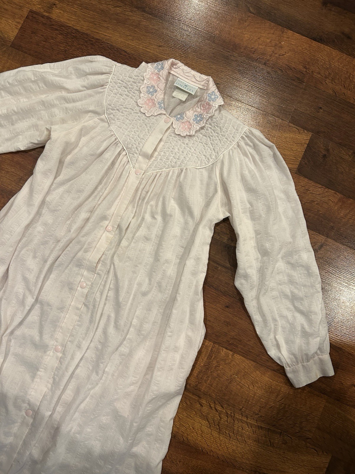 Vintage House Dress Nap Dress Nightgown Cottagecore Long Sleeve Size S M