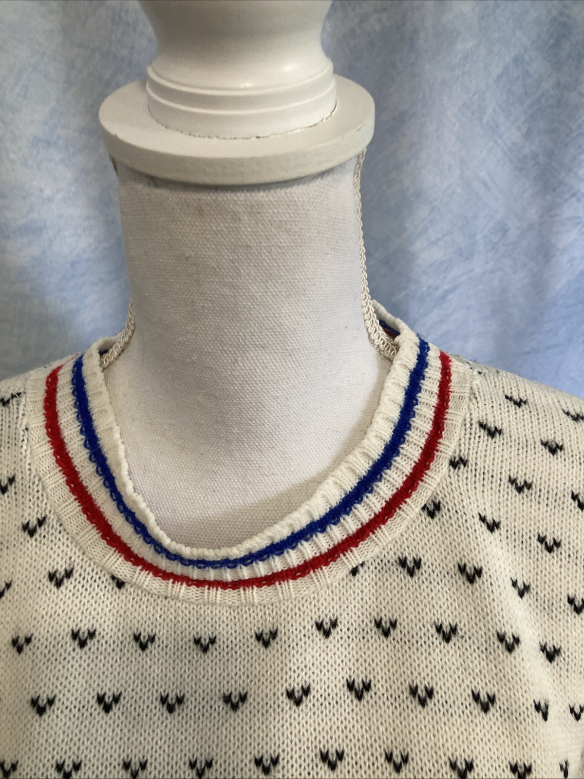 Vtg 80s Beldoch Popper Abstract Geometric Sweater USA-Made Bright Colorful S/M