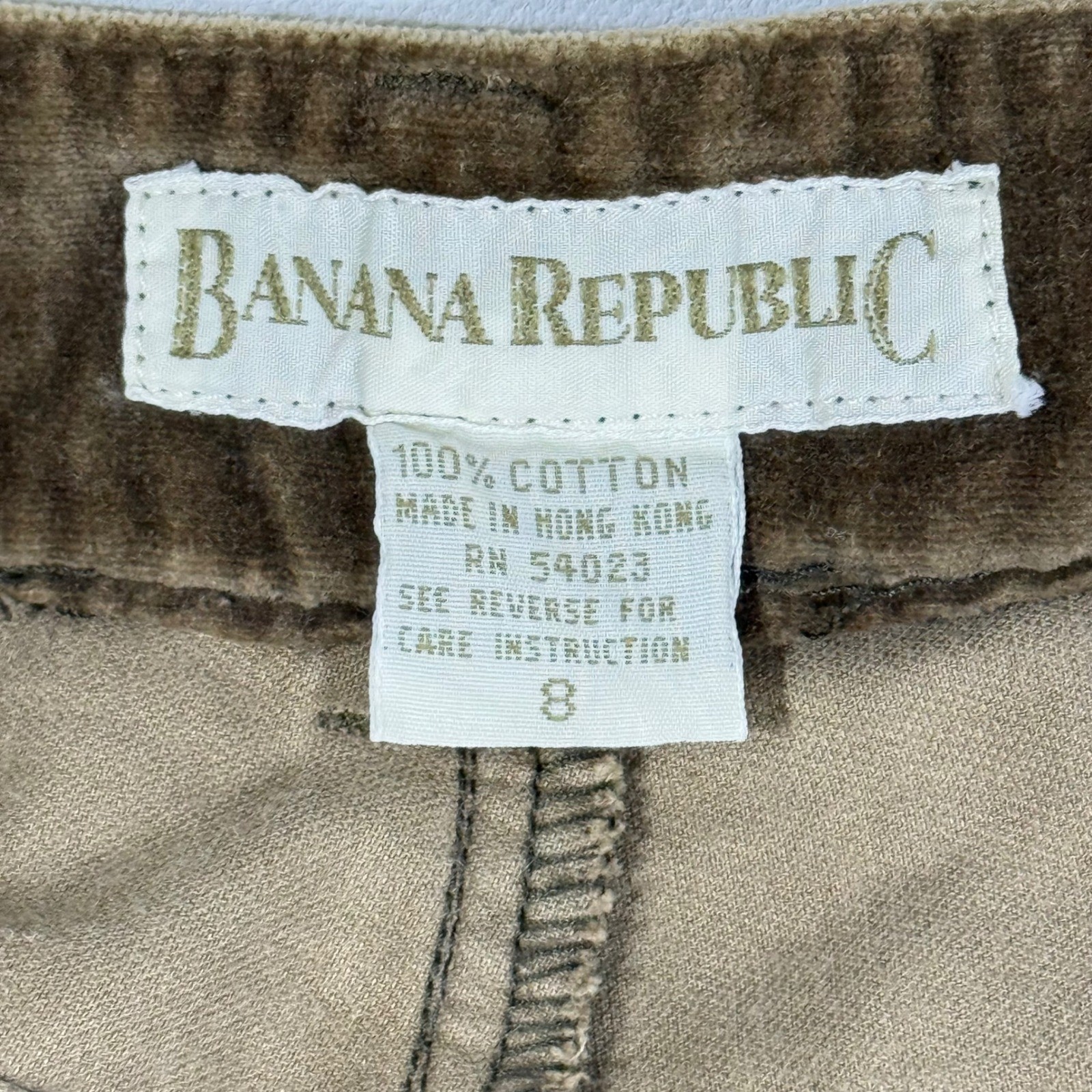 VTG Banana Republic Corduroy Pants Womens 8 Brown High Rise Straight Leg 90s