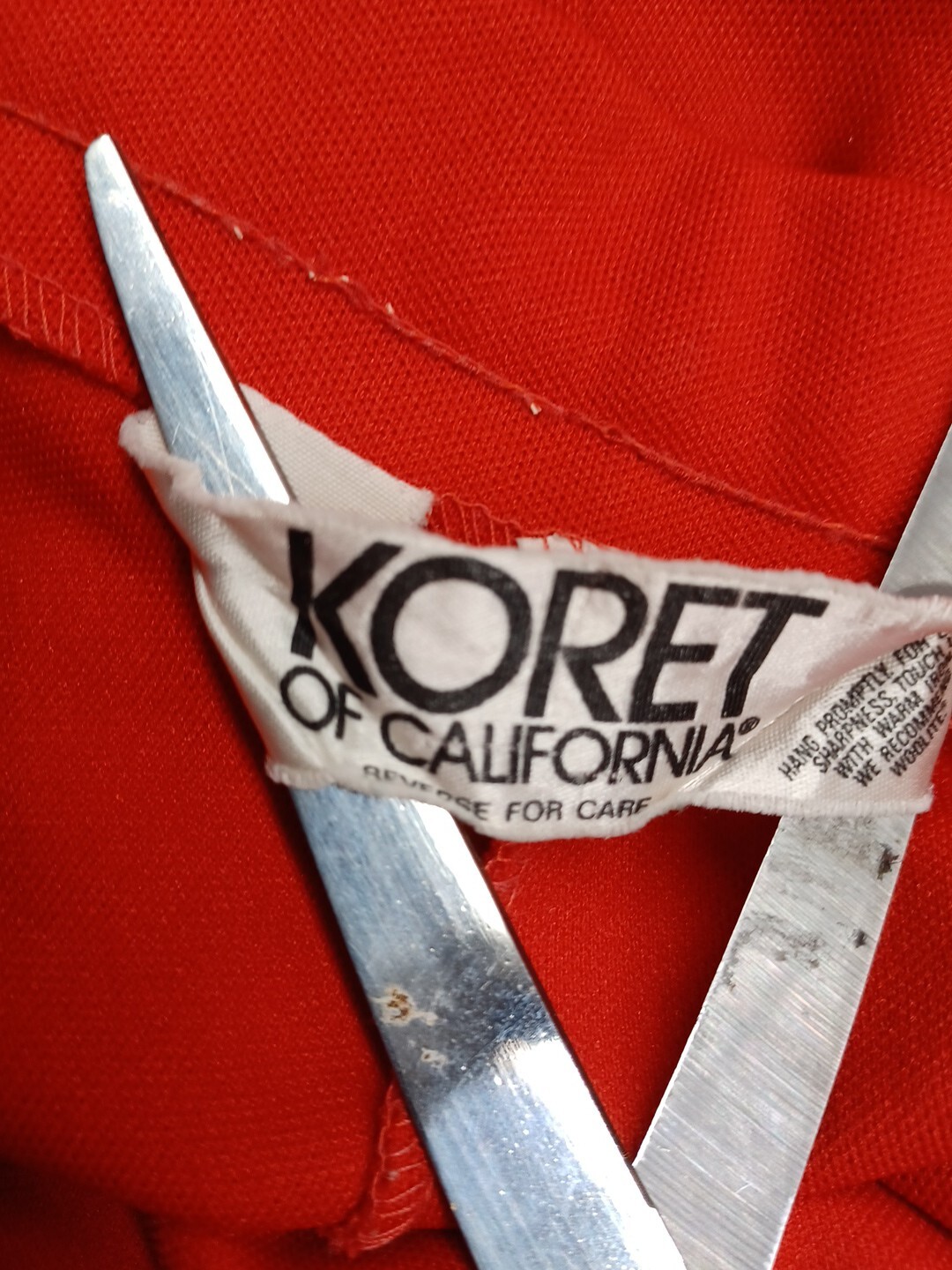 Vtg Women’s Red Koret of California Pants Straight Leg Sz 8 Waist 30″ Inseam 28″
