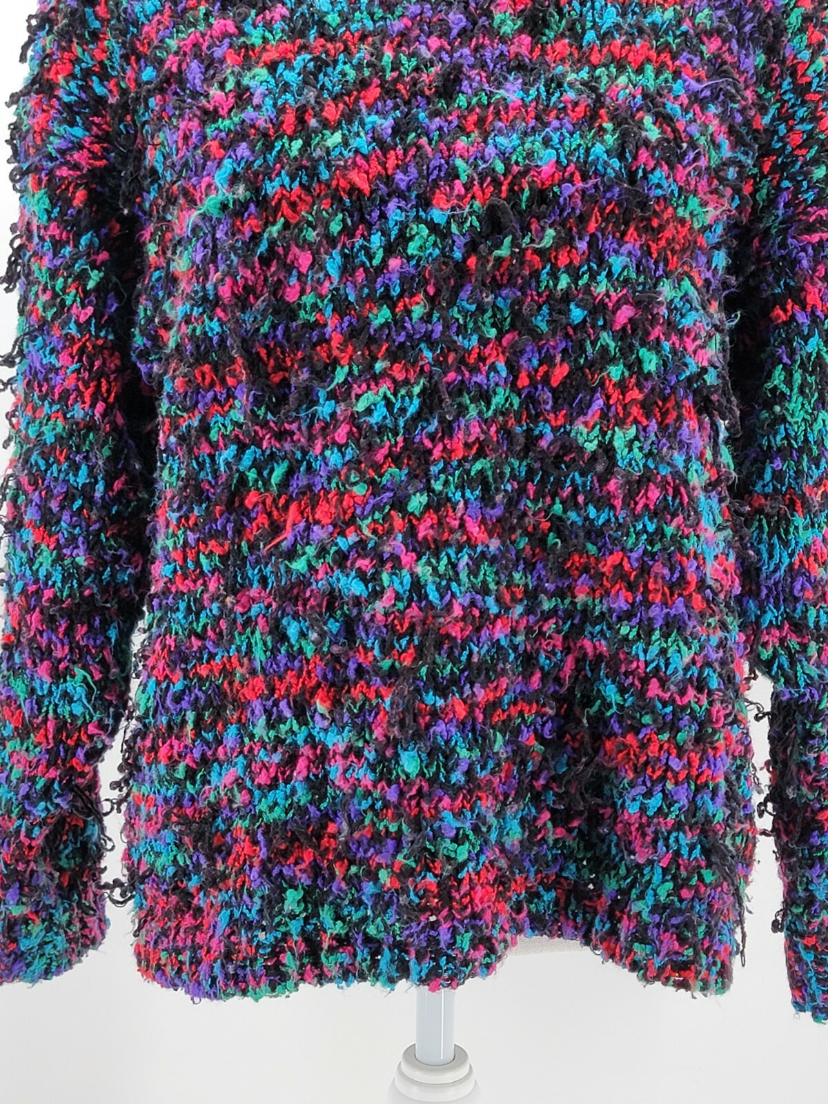 Stefano World Wide One Size Fits All Acrylic Knit Black Blue Pink Green Sweater