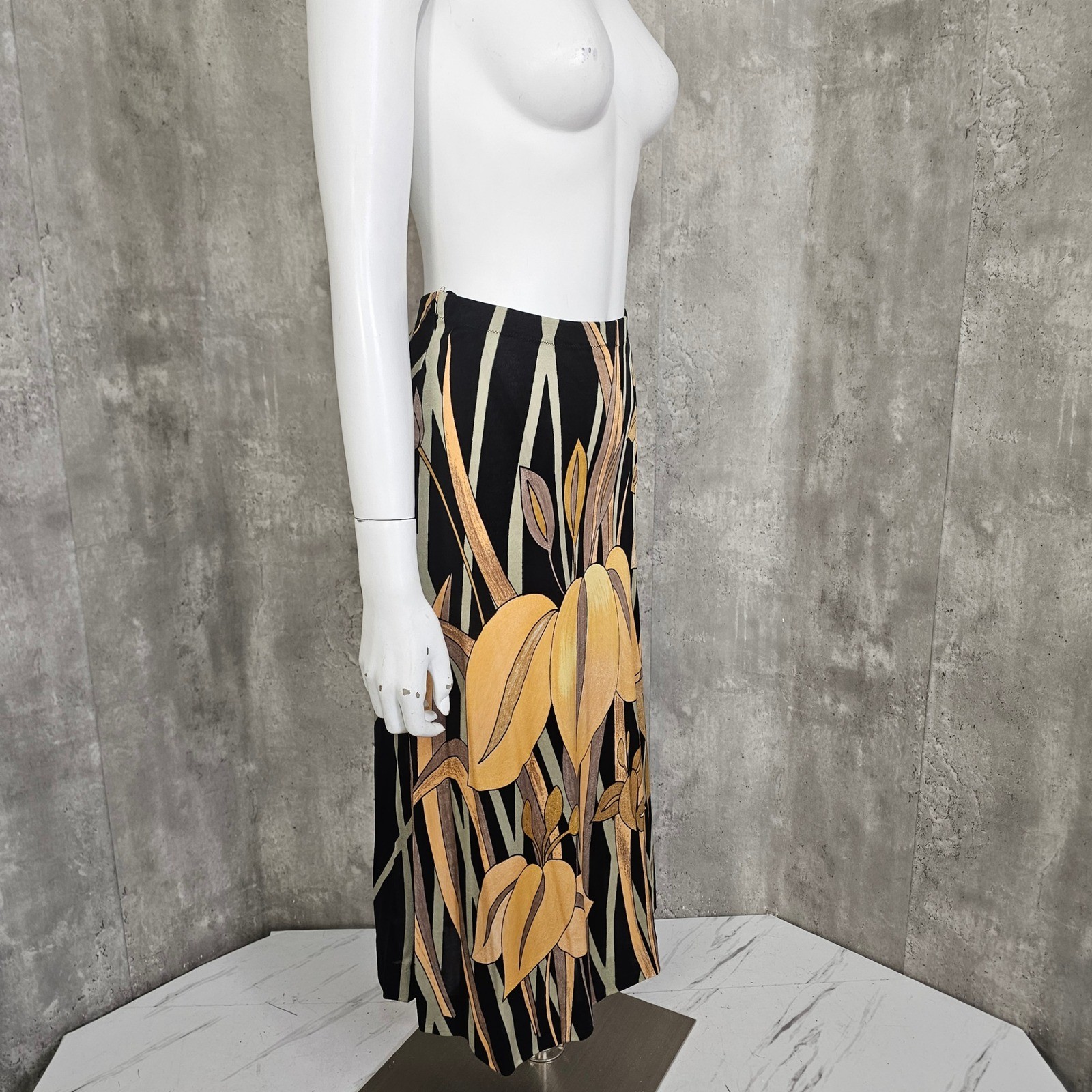 Vintage 70s Mac Tac Paris Leonard Sunshine Floral Nylon 2pc Skirt Set Disco Luxe