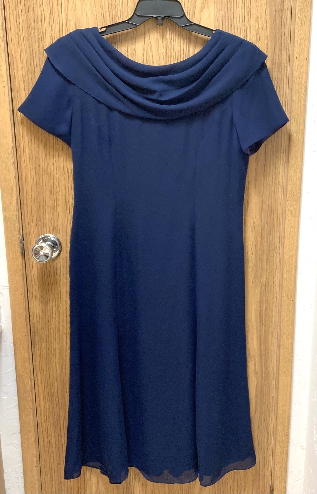 Vintage Depeche Mode by Yves Cossette 1940s Style Swing Dress Size 12 Navy Blue