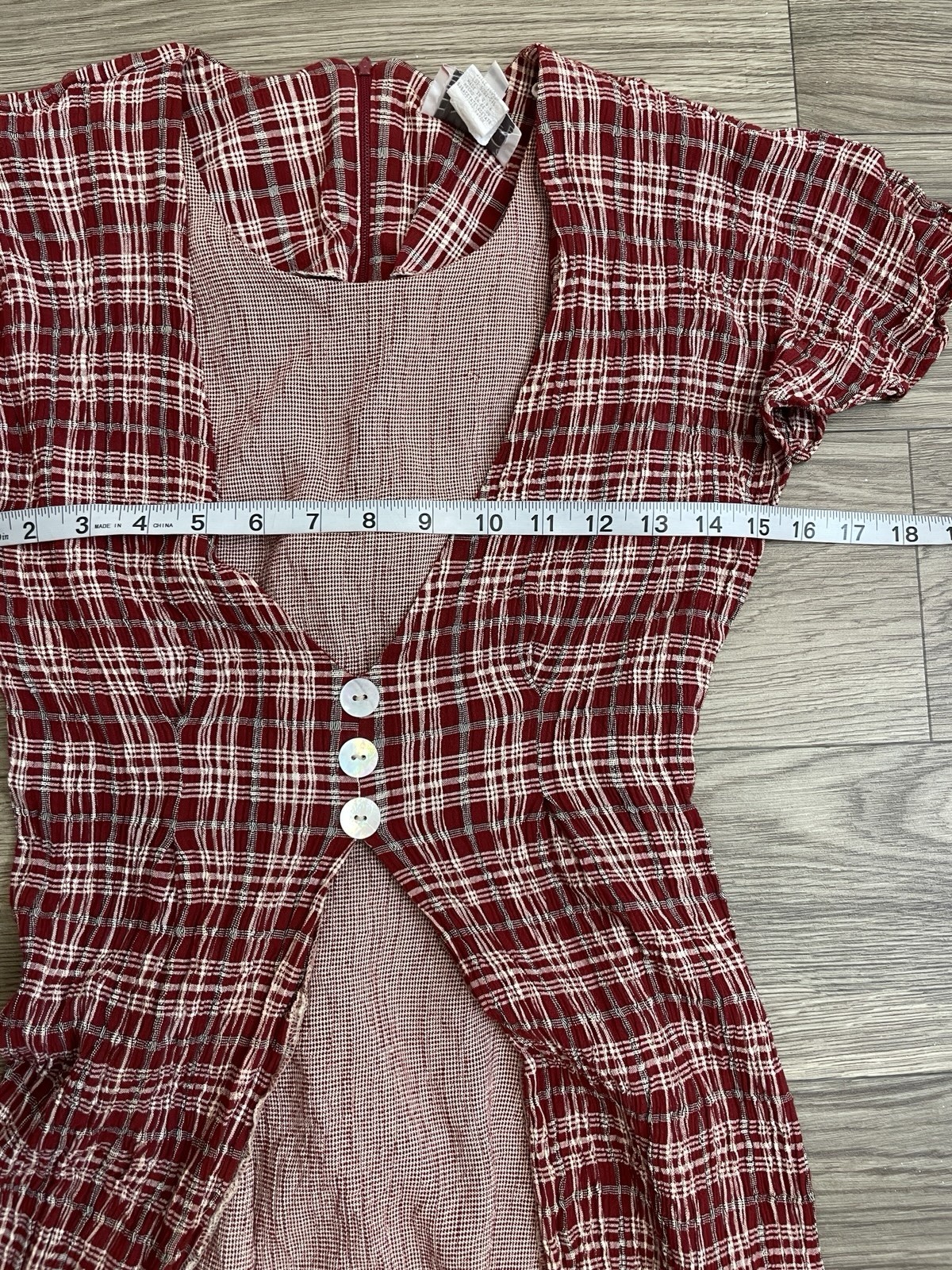 Expo Petite Vintage 90s Red Plaid & Herringbone Twofer Dress sz 12