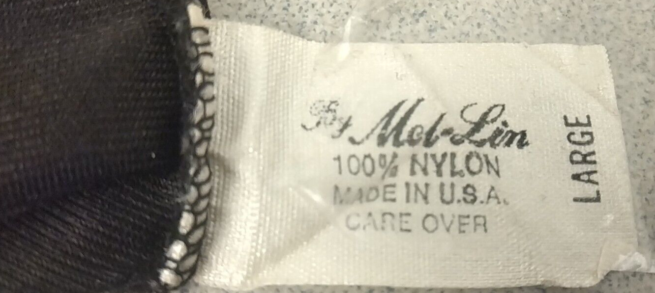 Mel-Lin Ladies 25″ Long 100% Nylon Vintage Black Half Slip Size L. (63)