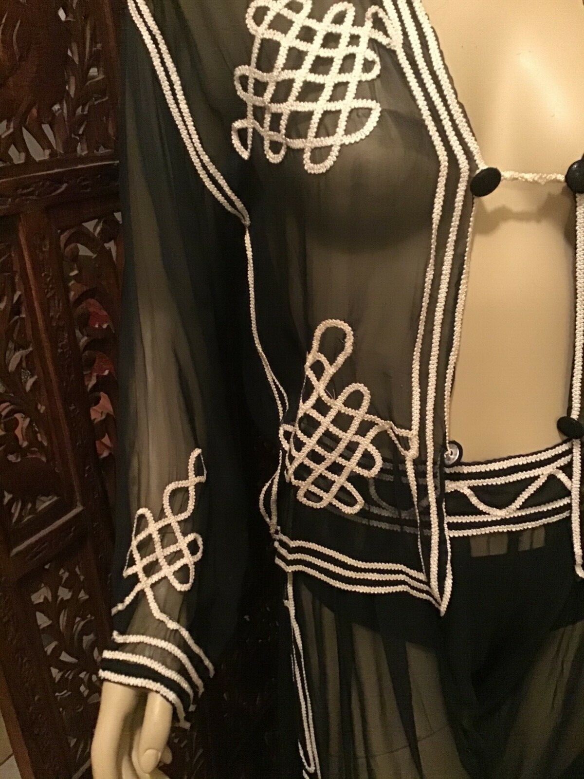 Vintage Sheer Black Harem Girl Lingerie Ensemble
