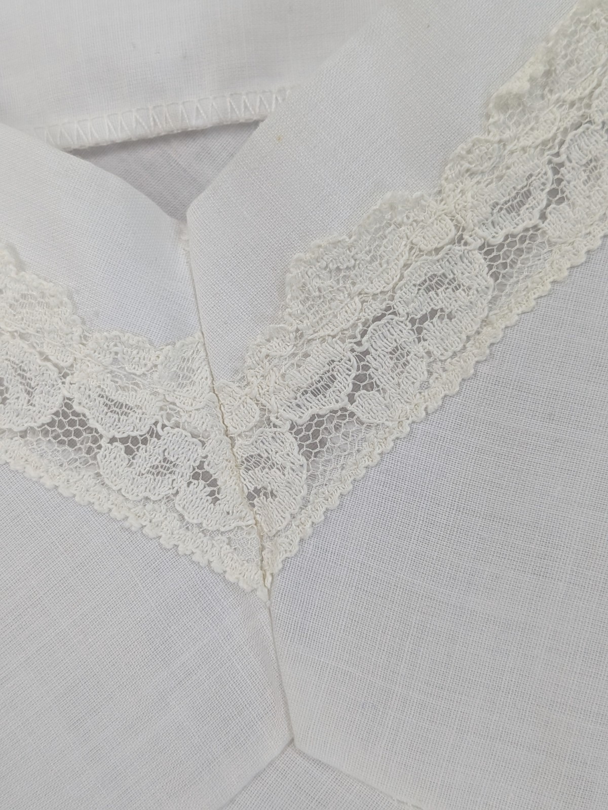 SZ 52! SEMI SHEER!😍Vntg Stoneswear Full Dress Slip Nightgown Poly Cotton Lace