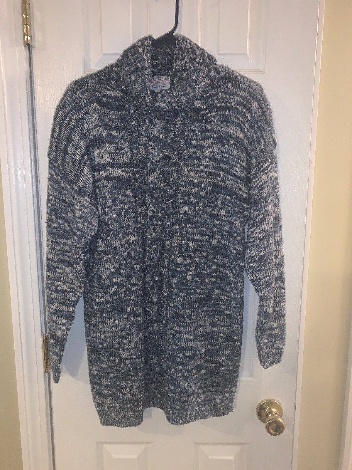 SPICE OF LIFE SZ Large Long Blue / Black TURTLENECK WOMEN PULLOVER SWEATER CCR