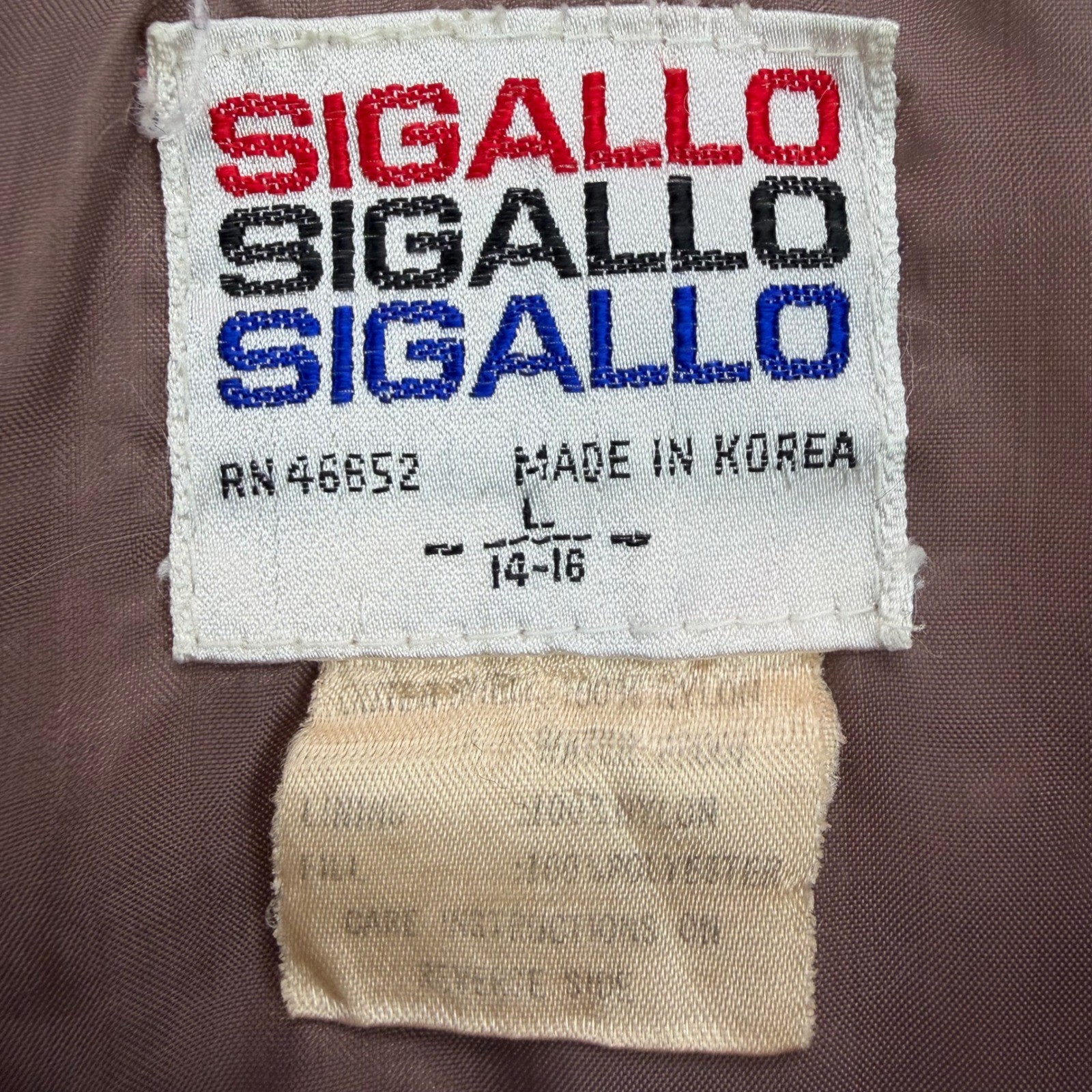 Vintage Sigallo Puffer Vest Brown Tan Colorblock Quilted Retro 70s Womens Large