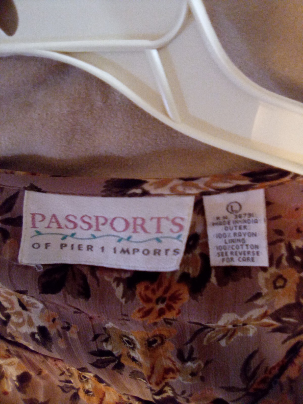 Vintage Passports Pier 1 Imports Long Sleeve Button Down Fit and Flare Dress