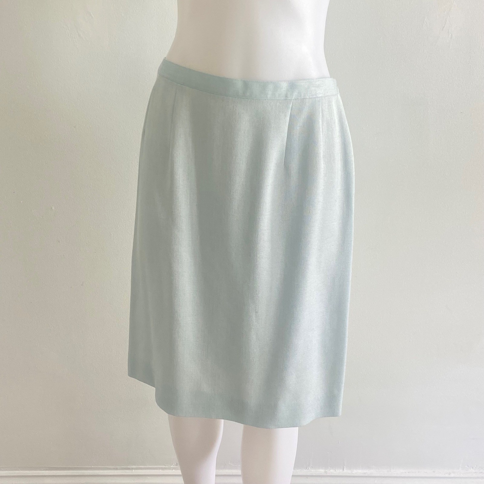 John Meyer of Norwich 3 Piece Skirt Suit Set Light Blue Pastel Size M Vintage