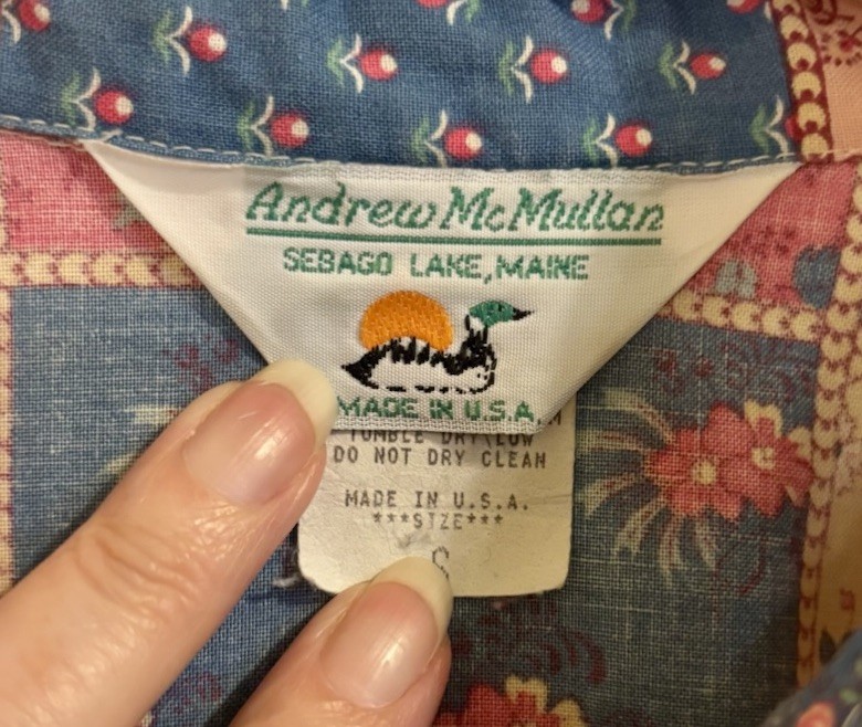Vintage Women’s Button Up Patchwork Shirt by Andrew McMullan Size Small USA