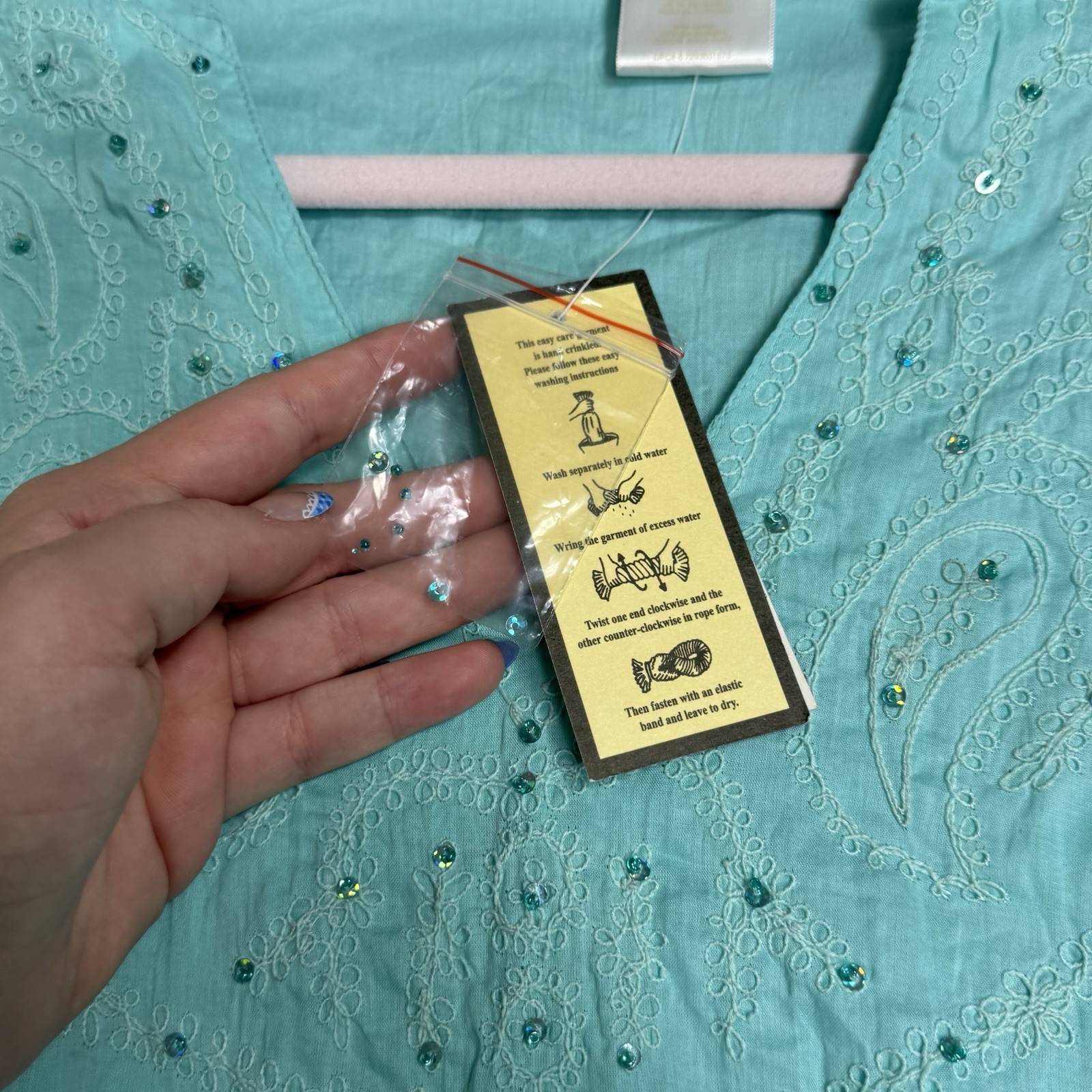 Secret Treasures Sleepwear Women’s M Teal Sequin Tunic NWT Boho Fairy Dress