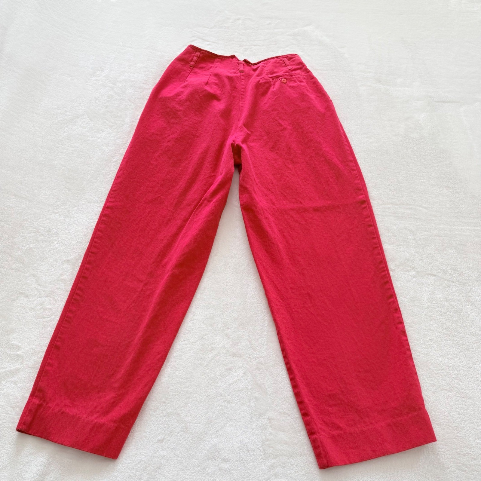 Vintage Rafaella Pink High Waist Pleated Pants Womens 10 100% Cotton Made Greece