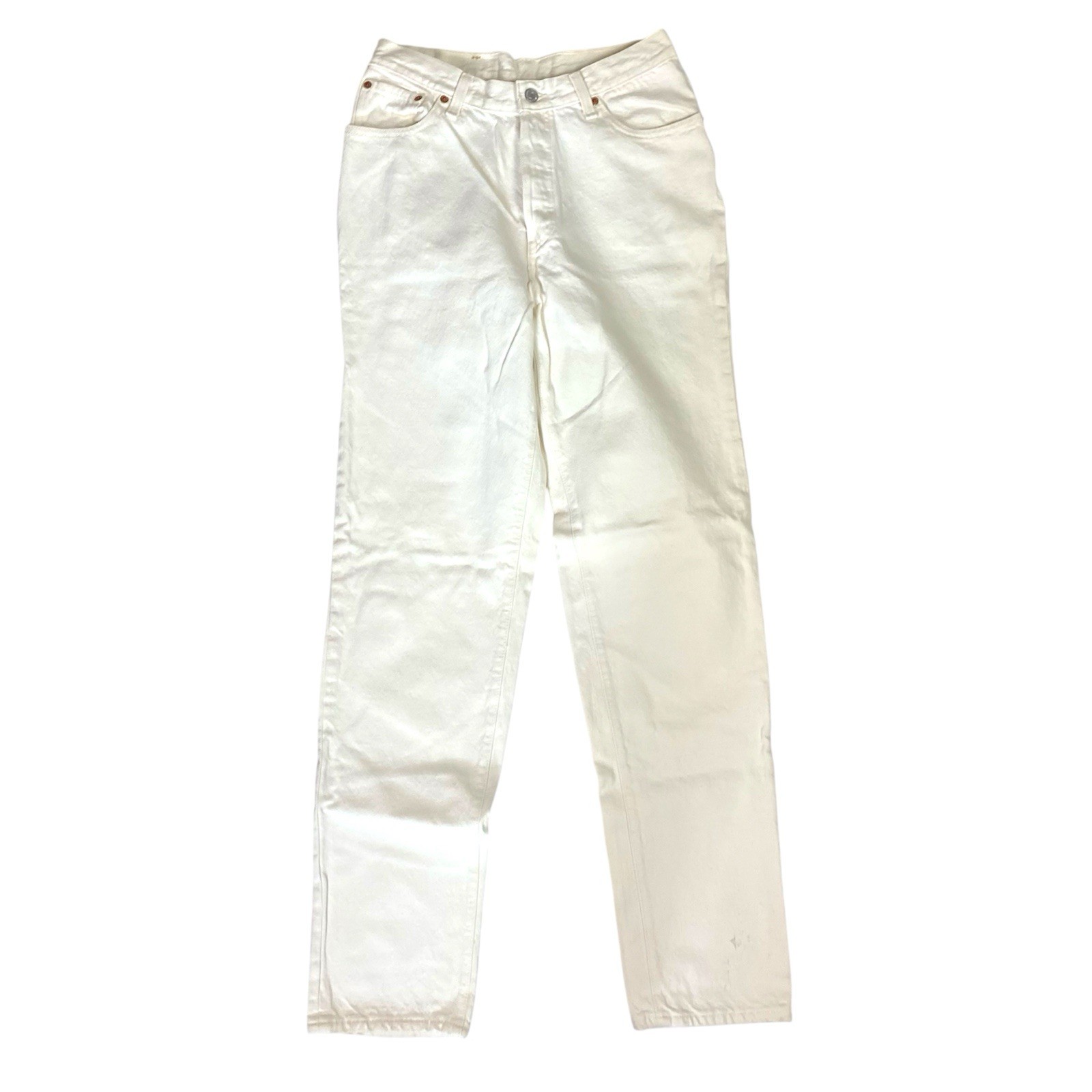 Vintage Levi’s 501 Jeans White Button Fly 80s 90s Size 13LONG Fits 30×33