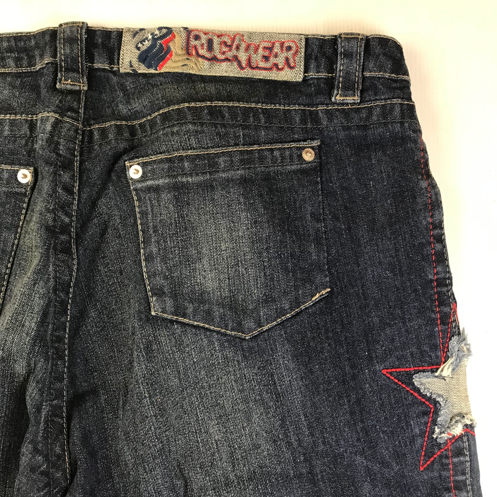 Vintage Roca Wear 3/4 Blue Jeans Size 15/16 New Old 90s Stock Made in Taiwan
