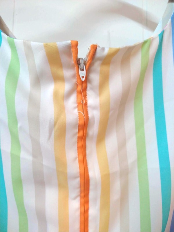 VTG Jamison Carroll Reed WM (Vtg) 16 Pastel Rainbow Day Dress Blouson 80s