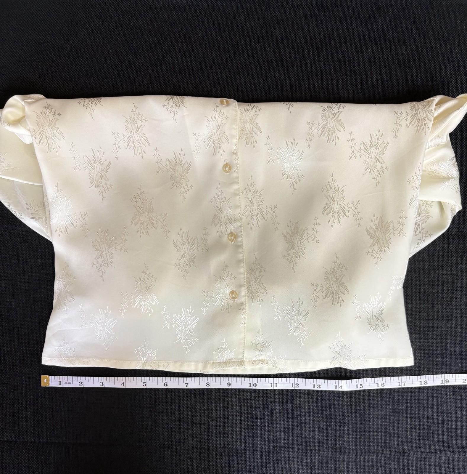 Vintage Ivory Jacquard Blouse Cottagecore Romantic Boho Long Sleeve You Babes