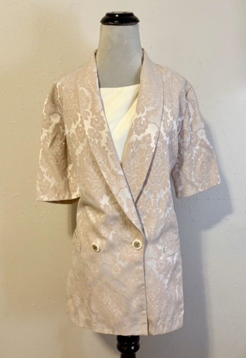 Vintage Alan Stuart Soft Pink Floral Blazer, Size 14