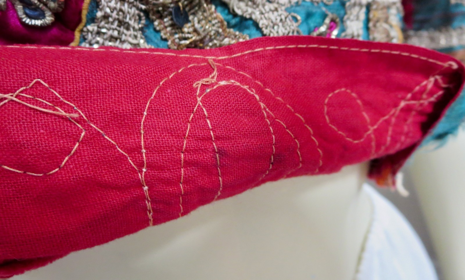 Antique Indian Choli Tribal Banjara Top Silk Metallic Thread Embroidery Backless