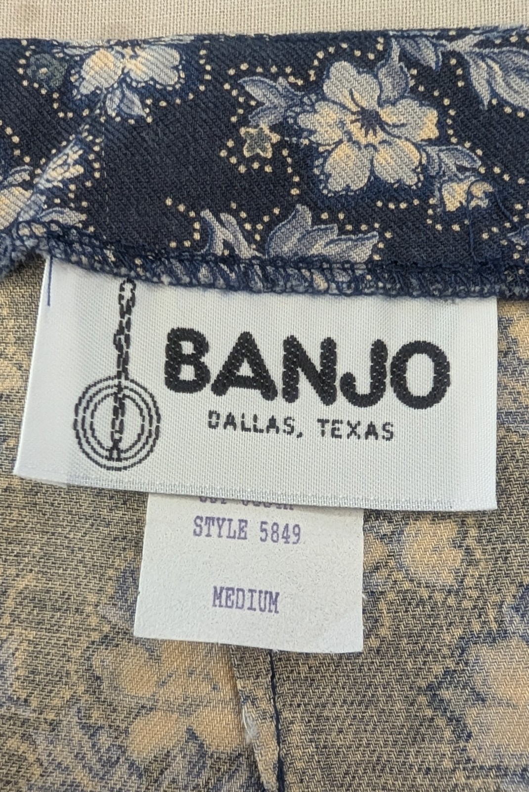 Vintage Banjo Dallas Texas Western Cowgirl Floral Skirt Ruffle Lace Trim M