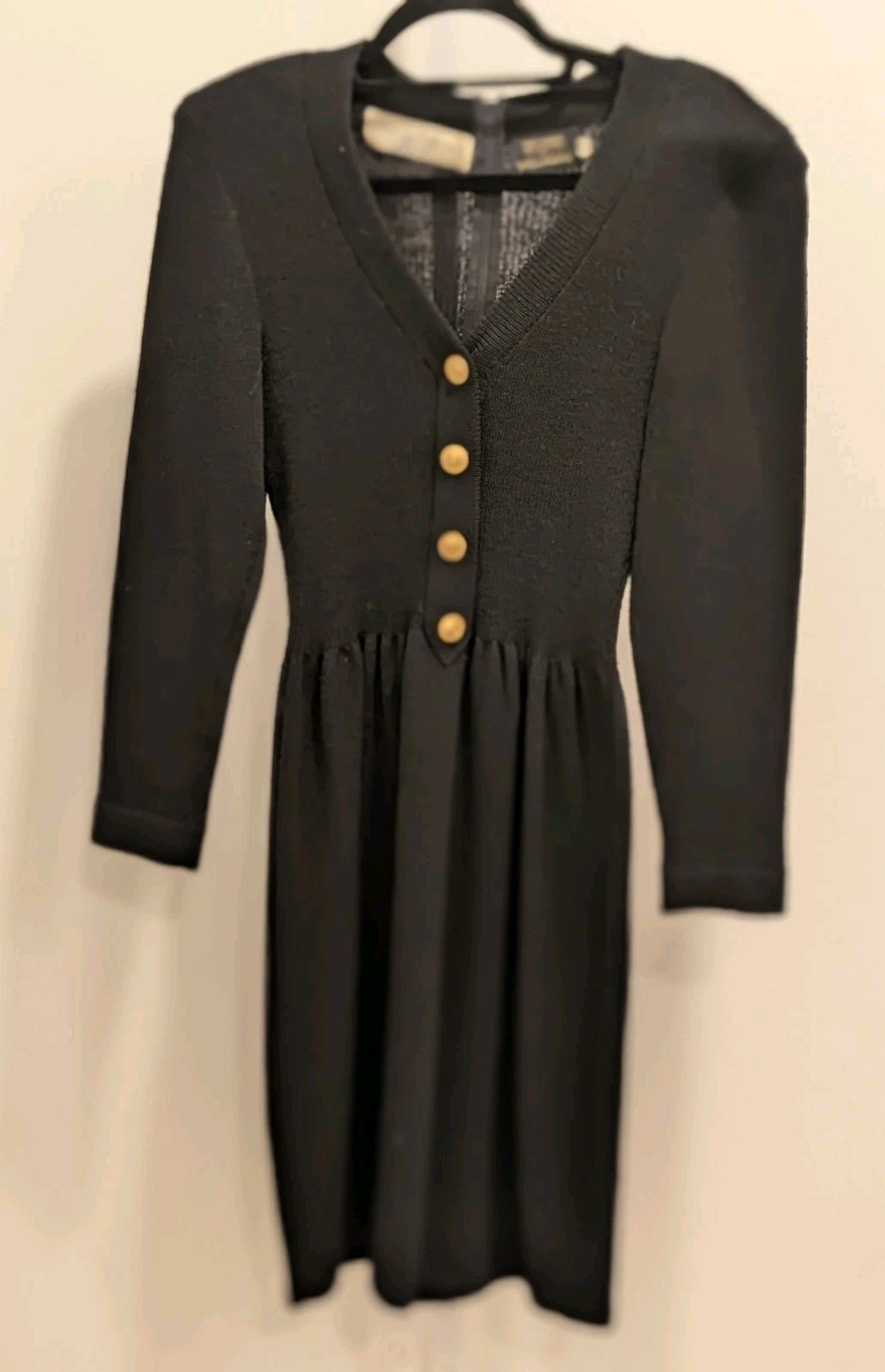 Lillie Rubin Don Sayres For Wellmore Wool Blend Black Sweater Dress Sz 8