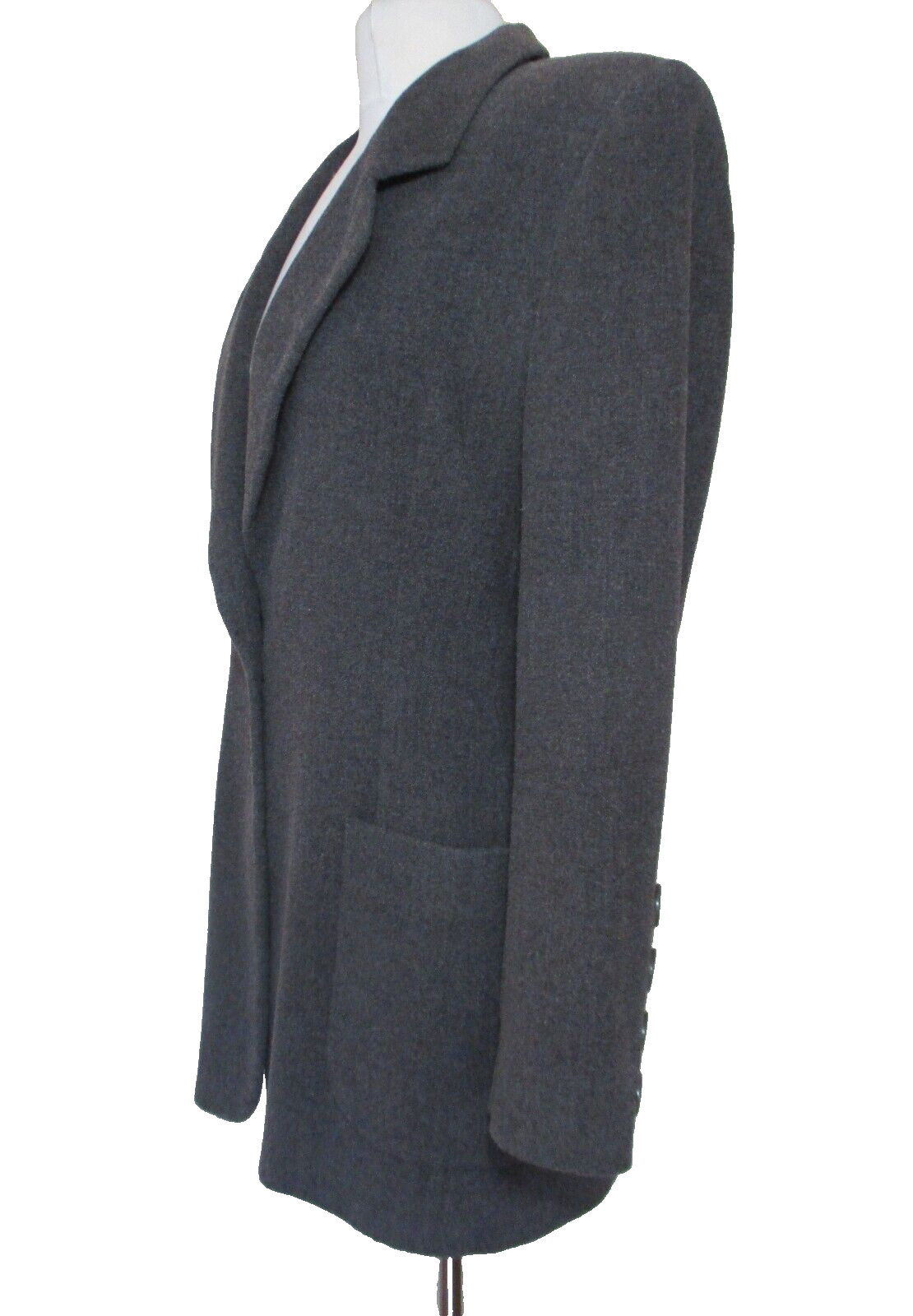 Vintage 80s Escada Jacket Blazer Size 38 Women Gray Angora Blend