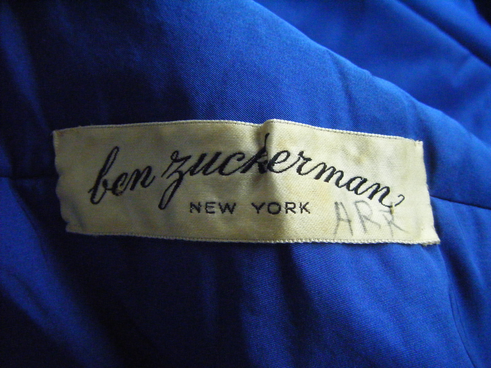 BEN ZUCKERMAN Vtg 50s Royal Blue Floral Brocade Swing Jacket-Bust 43/M-L