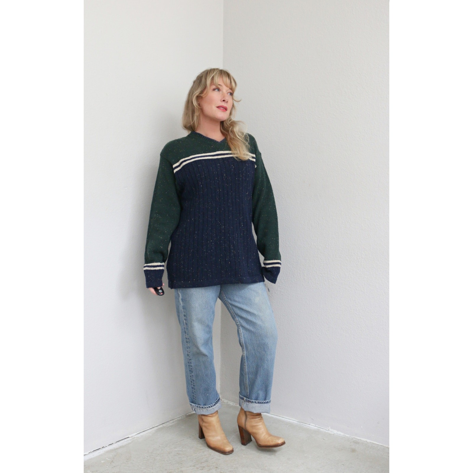 0’s Deadstock Vintage North West Blue Sweater ~ Women’s MD LG XL ~ Preppy Fit